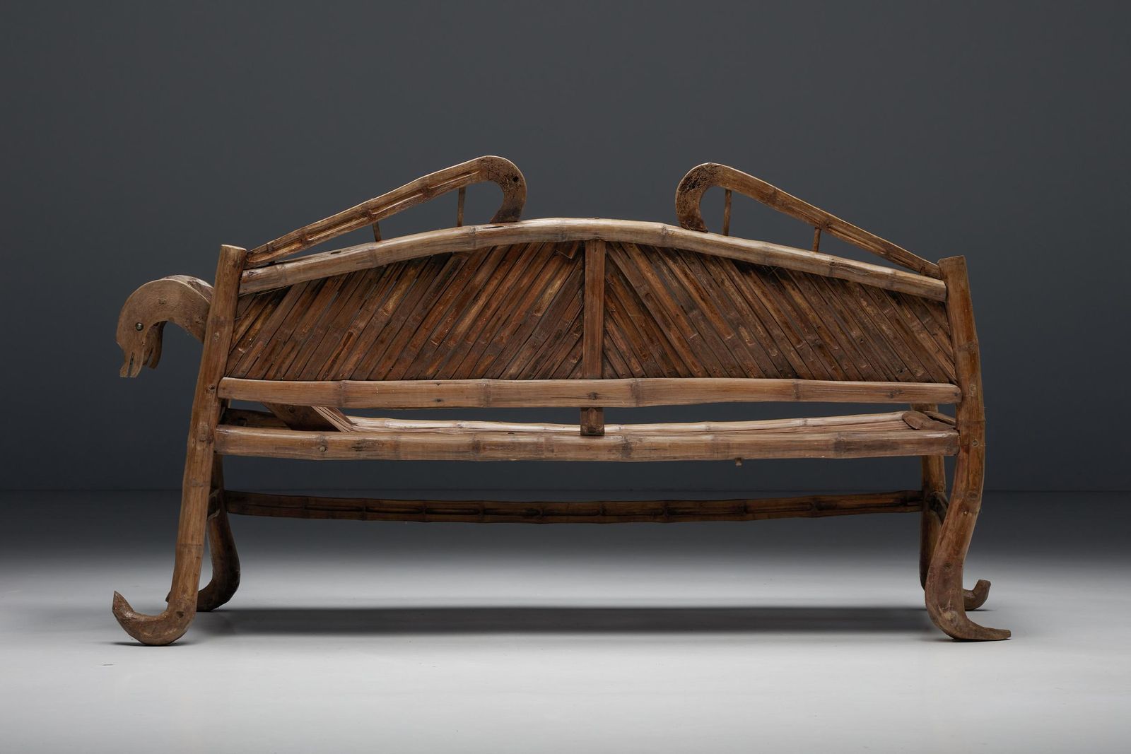 Oriental Bamboo Sofa Bed, 20th Century photo for sale