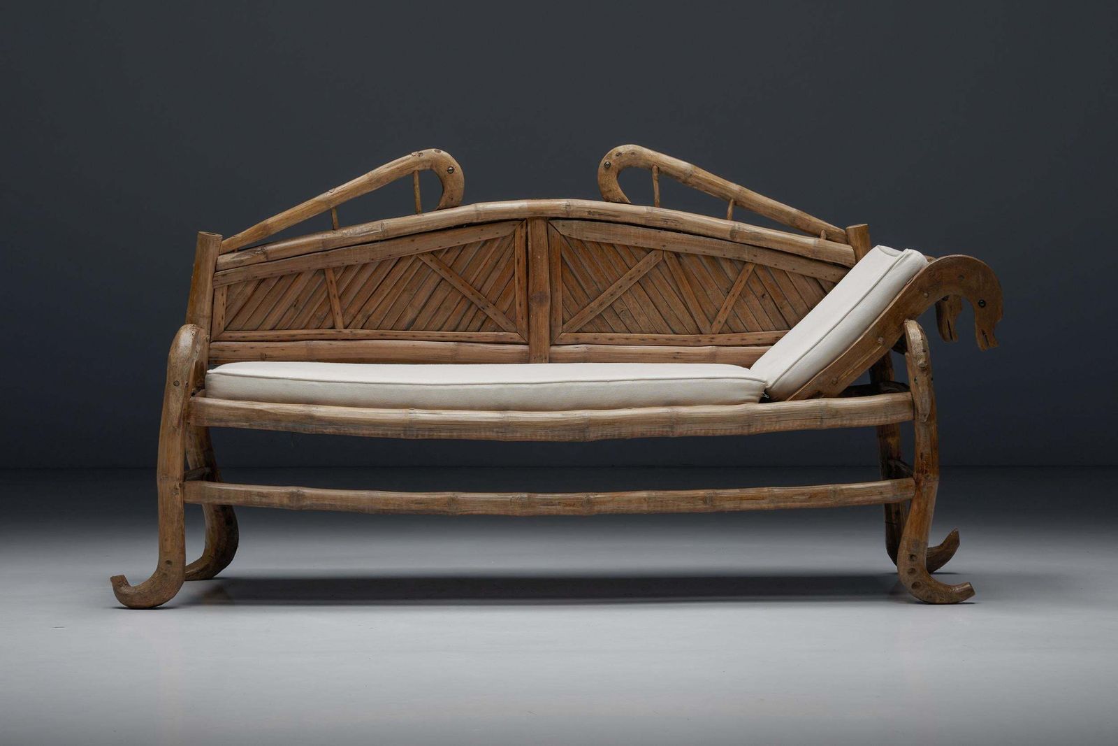 Oriental Bamboo Sofa Bed, 20th Century photo 3522.0