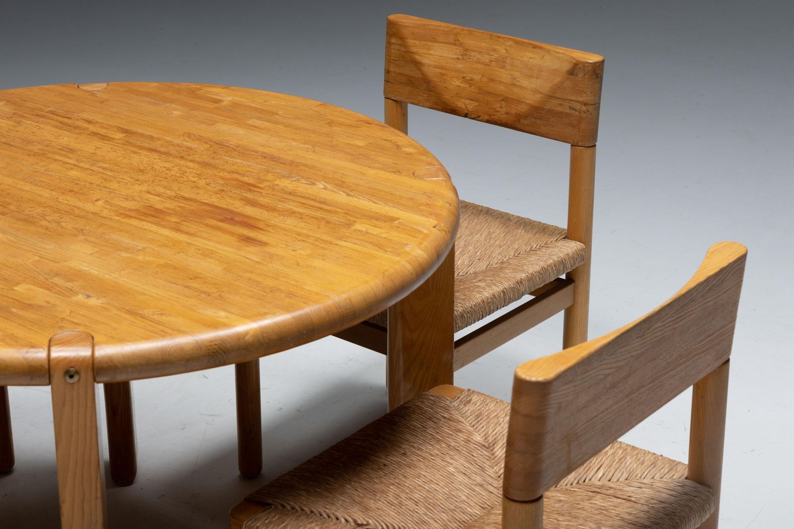 Mid Century Pine Dining Chairs, France, 1960s photo vintage