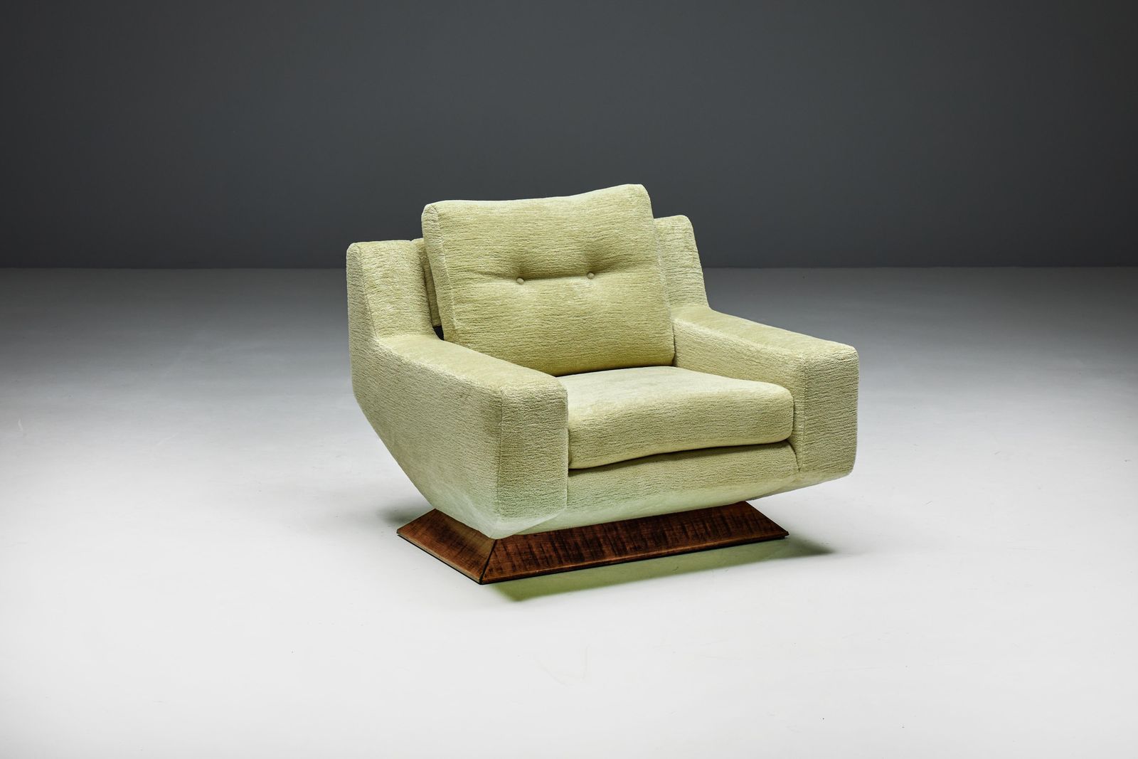 Mid Century Club Chairs In Pierre Frey Chenille, Italy, 1960s photo vintage