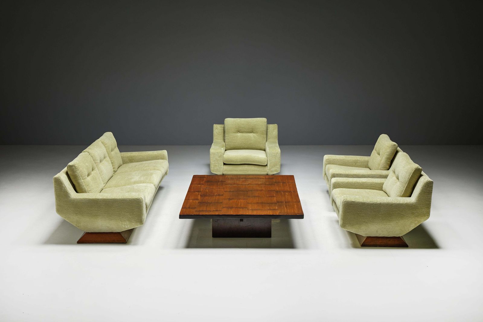 Furniture Mid Century Club Chairs In Pierre Frey Chenille, Italy, 1960s photo