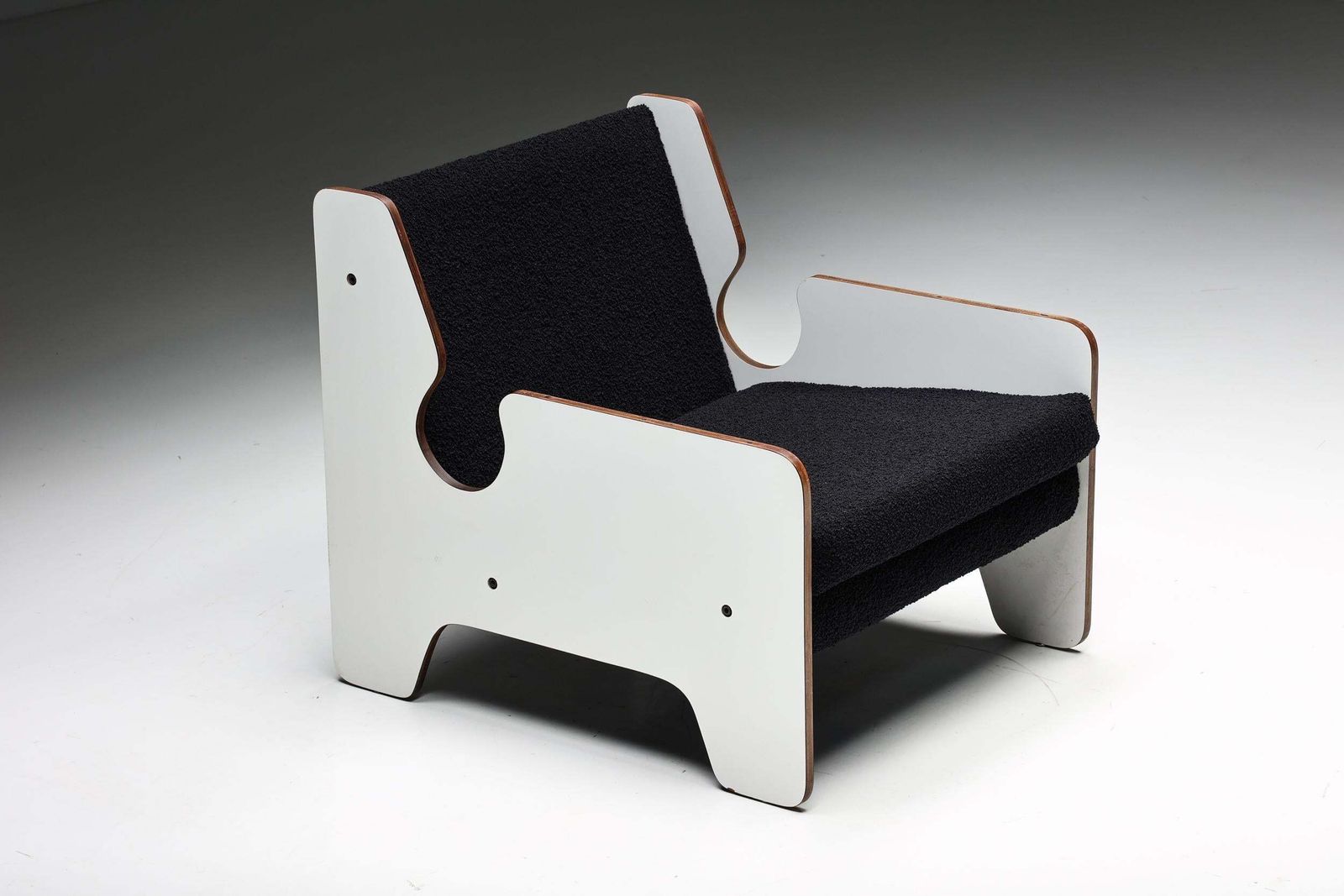 Post Modern Black & White Lounge Chair, Italy, 1970s photo furniture