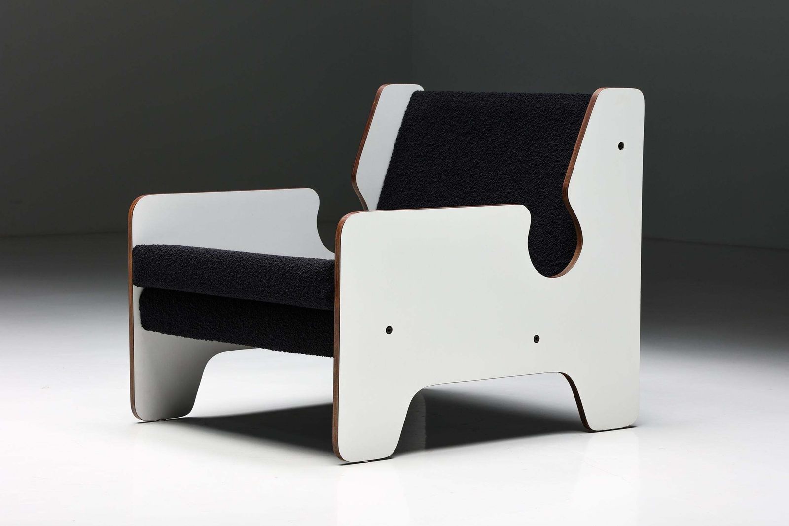 Post Modern Black & White Lounge Chair, Italy, 1970s photo Furniture