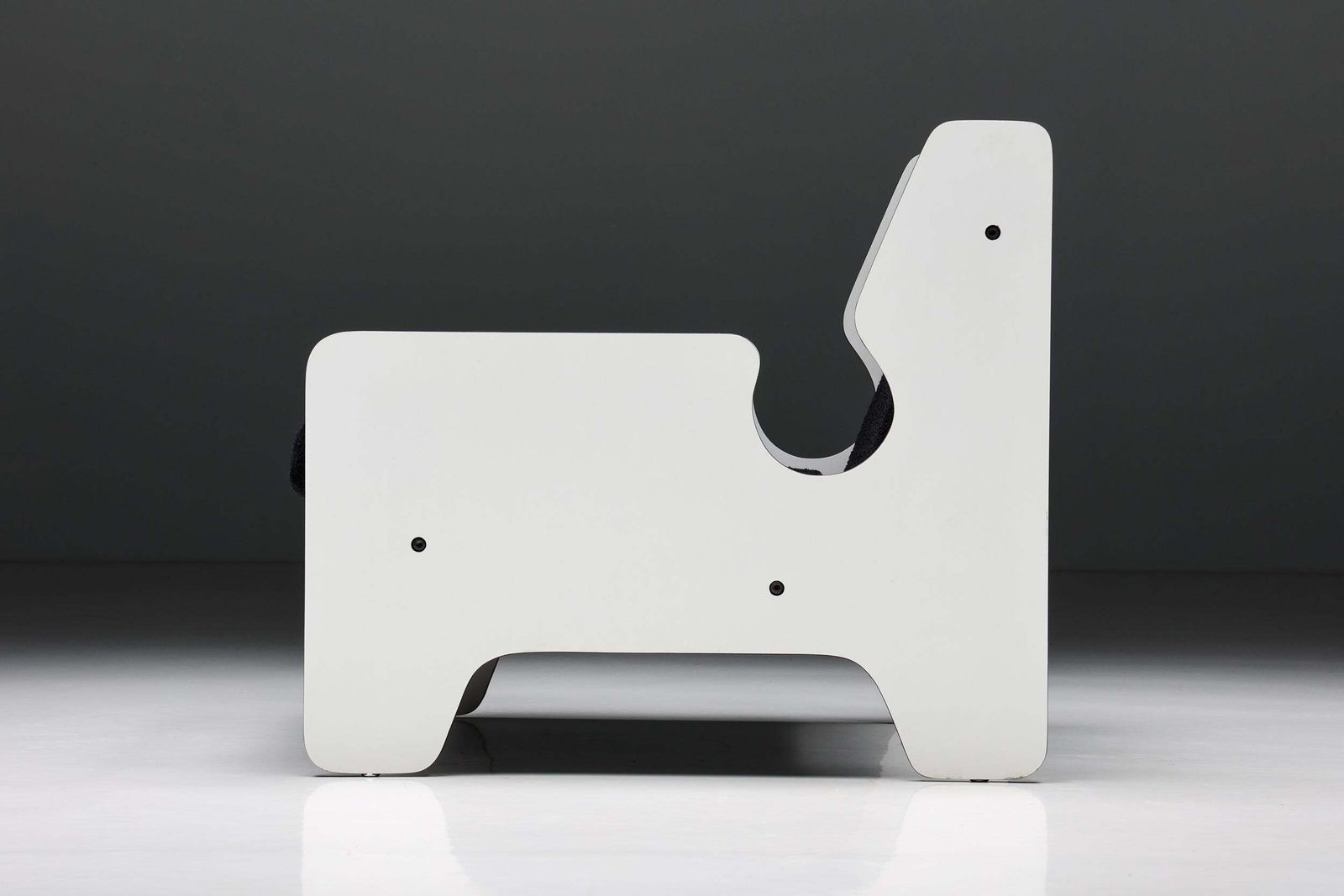 Post Modern Black & White Lounge Chair, Italy, 1970s photo 2849.0