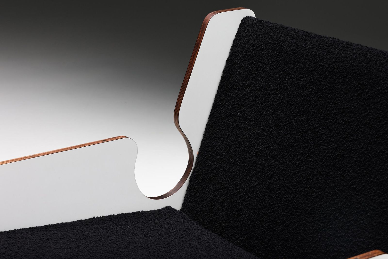 photo furniture Post Modern Black & White Lounge Chair, Italy, 1970s