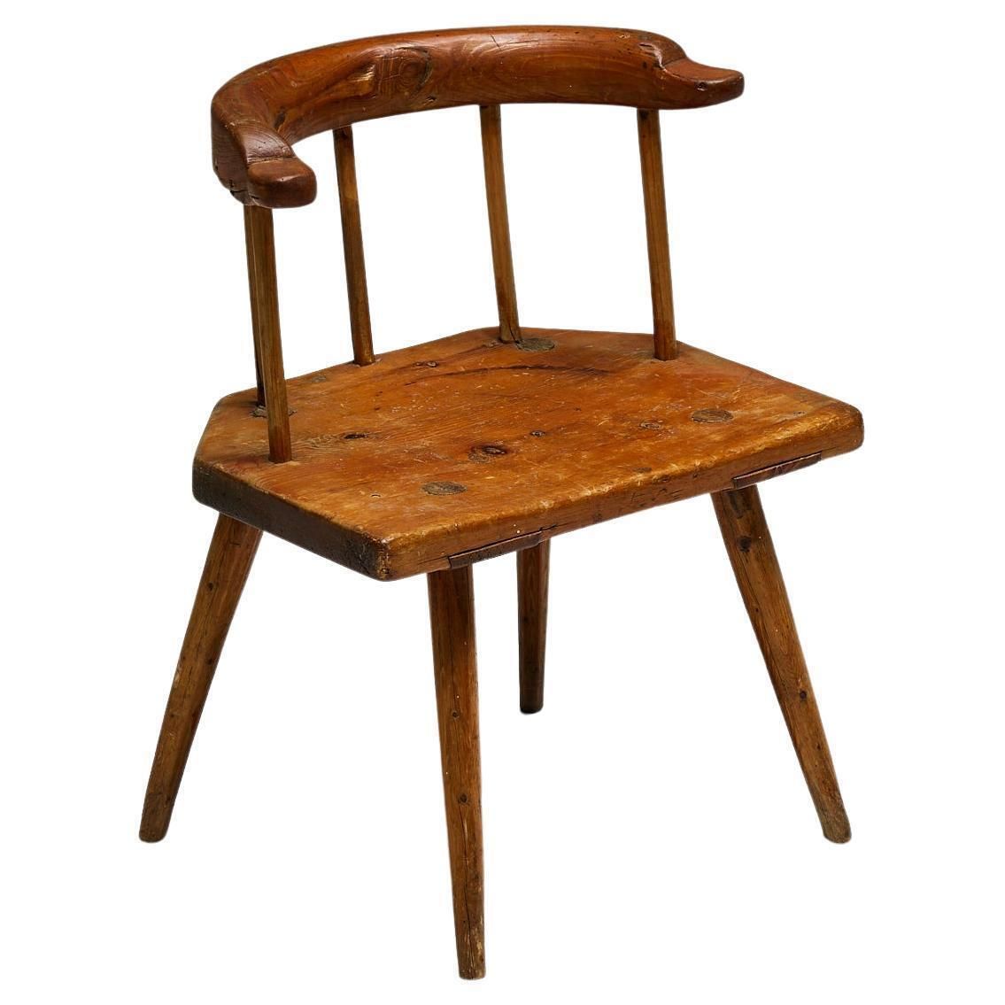 Tyrolean Folk Art Armchair, Austria, 19th Century