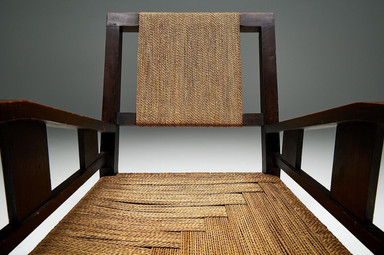 Easy Chair In Solid Wood And Rope, France, 1930s photo buy