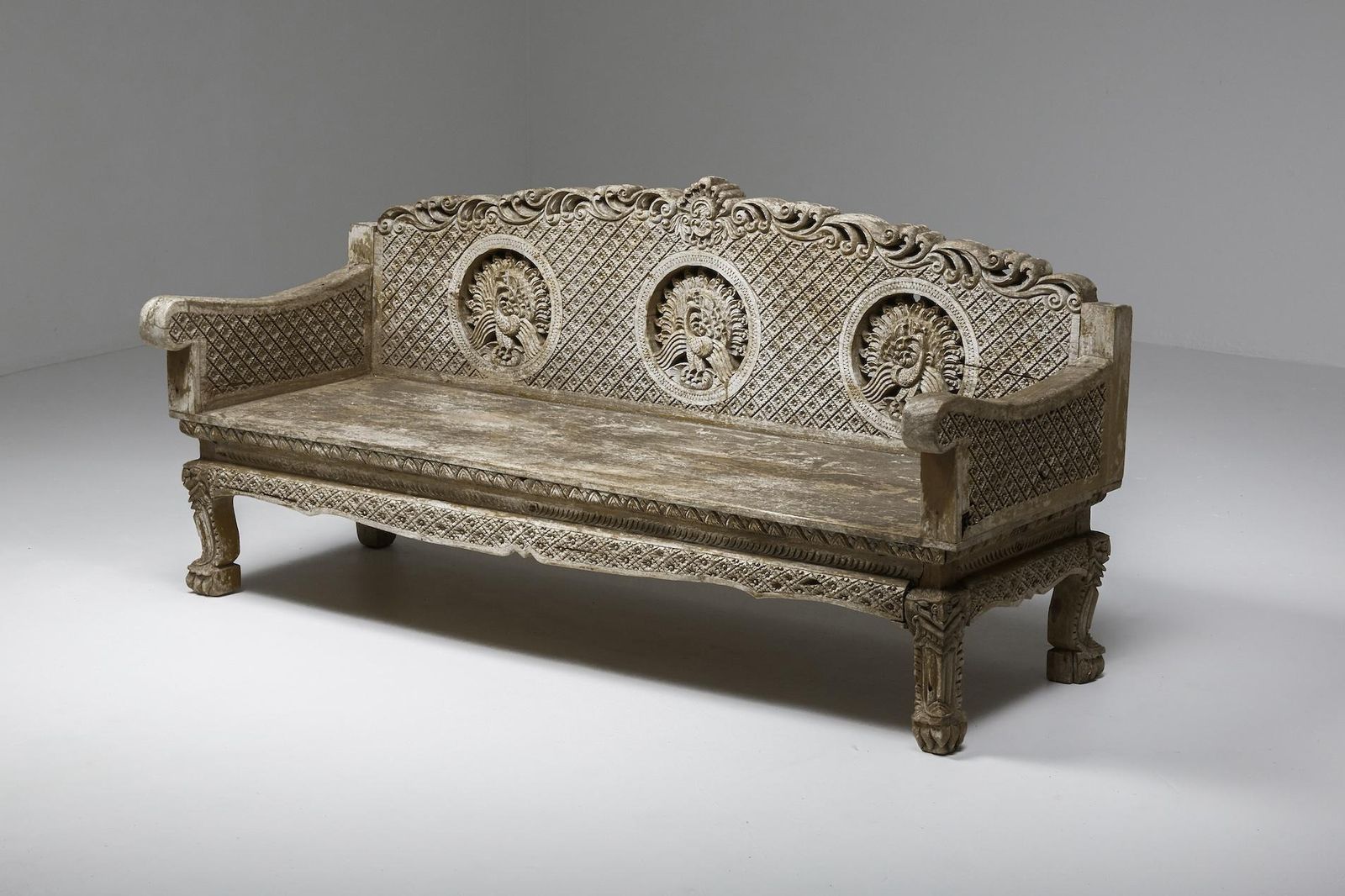 Hand Carved Wooden Bench, France, 1890s photo furniture