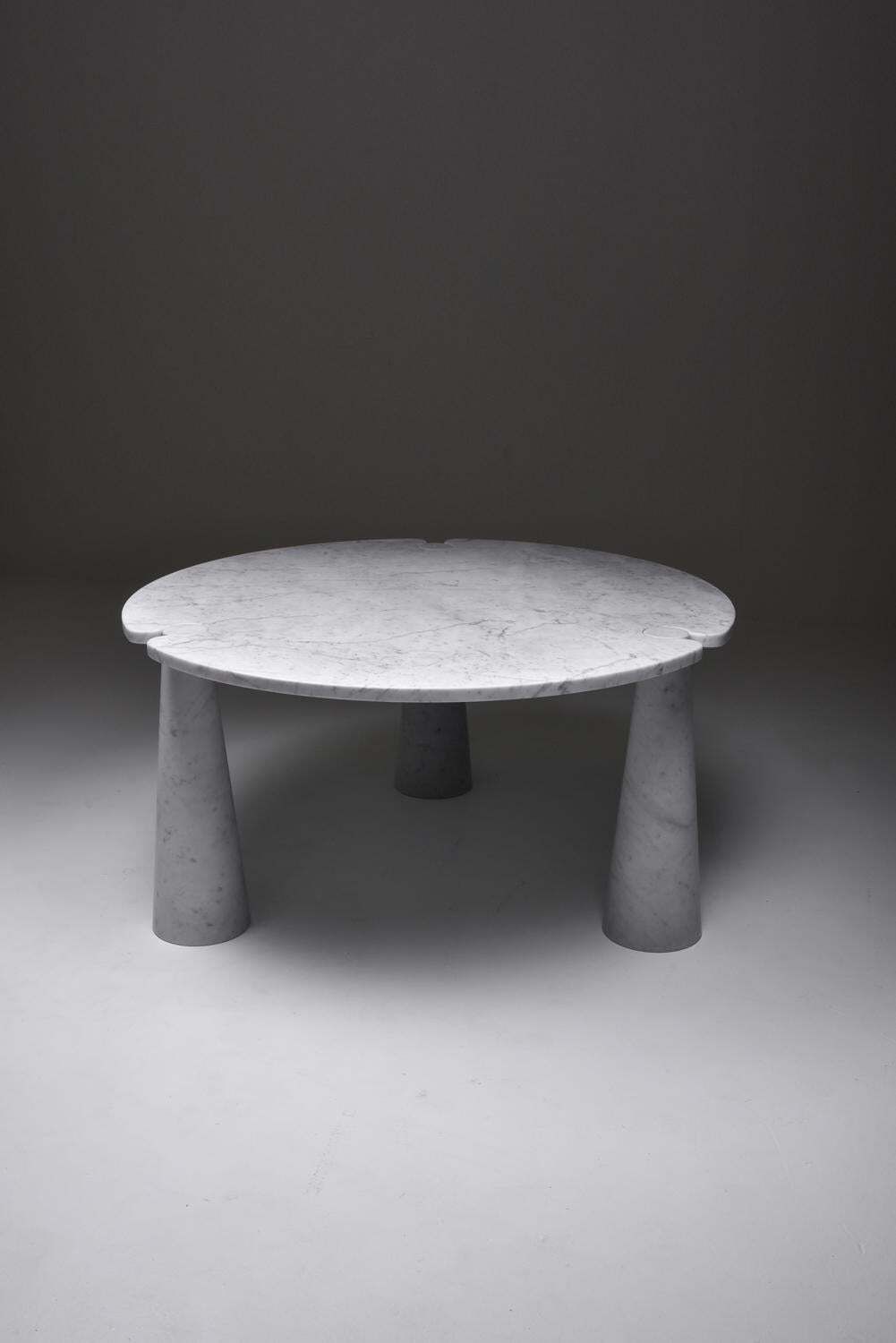 Furniture Angelo Mangiarotti 'Eros' Round Marble Dining Table, Italy, 1970s photo