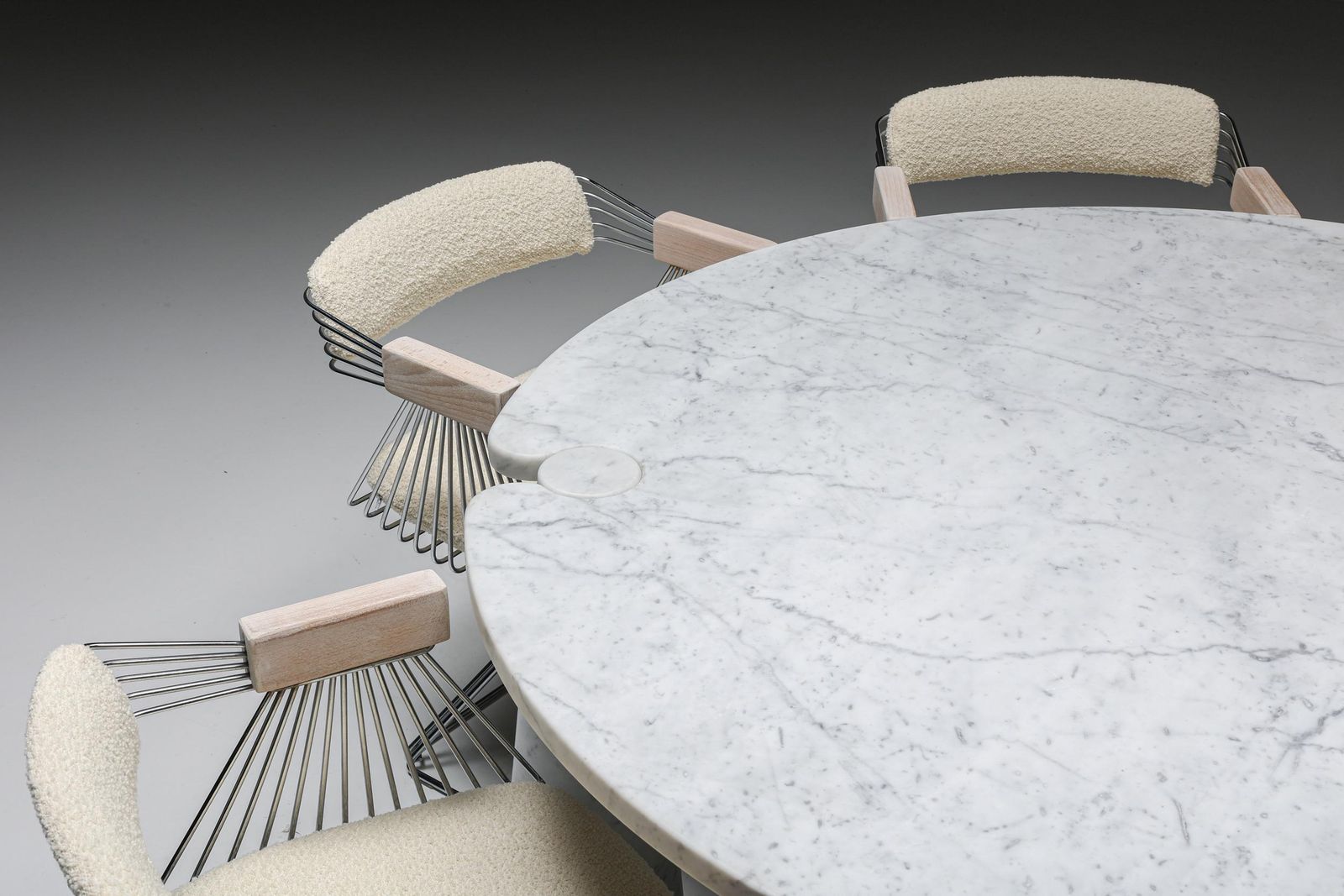 photo vintage Angelo Mangiarotti 'Eros' Round Marble Dining Table, Italy, 1970s