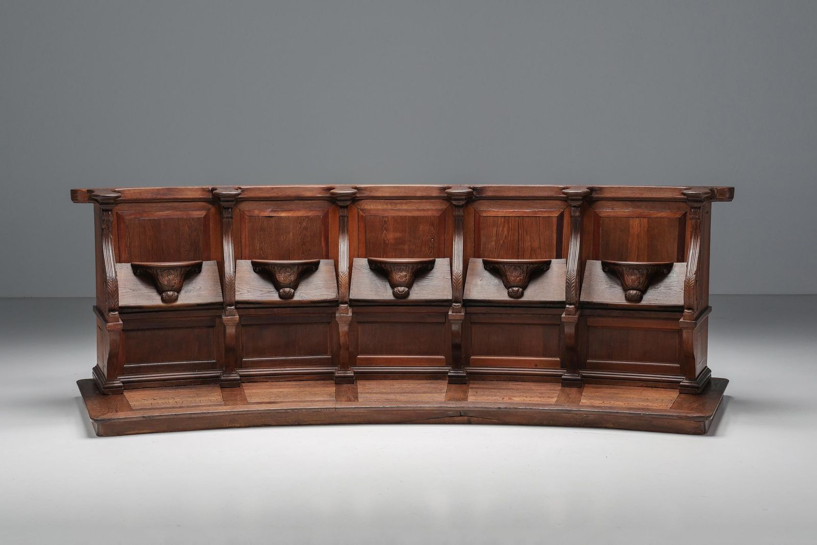 Flemish Oak Church Pew, Belgium, 18th Century photo for sale