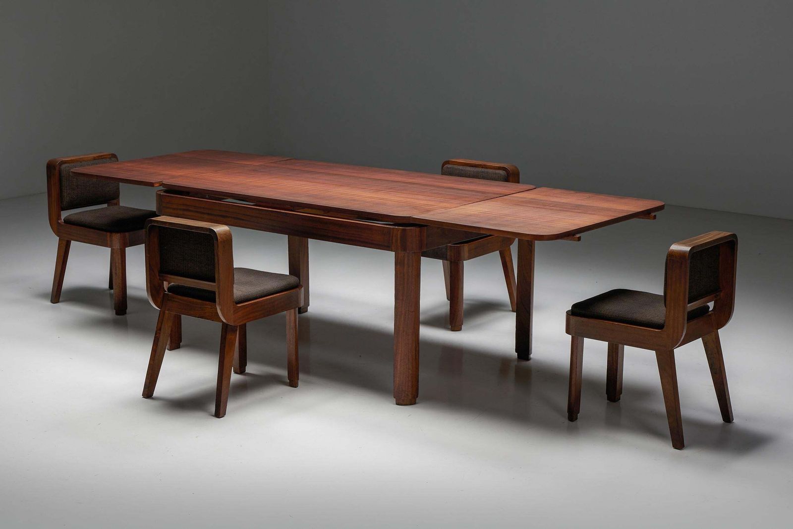 Extendable Dining Table By John Van Zeeland, Art Deco, Belgium, 1930s photo 4946.0