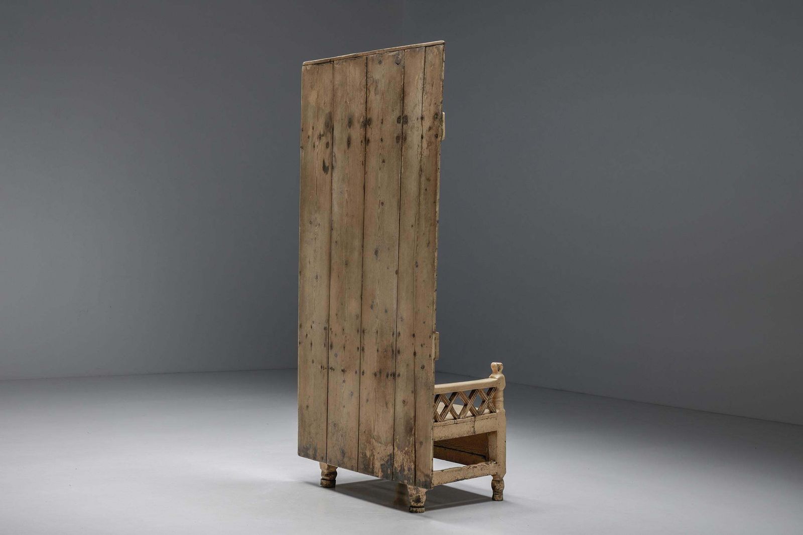 Irish Wooden Settle Chair, 19th Century photo Furniture