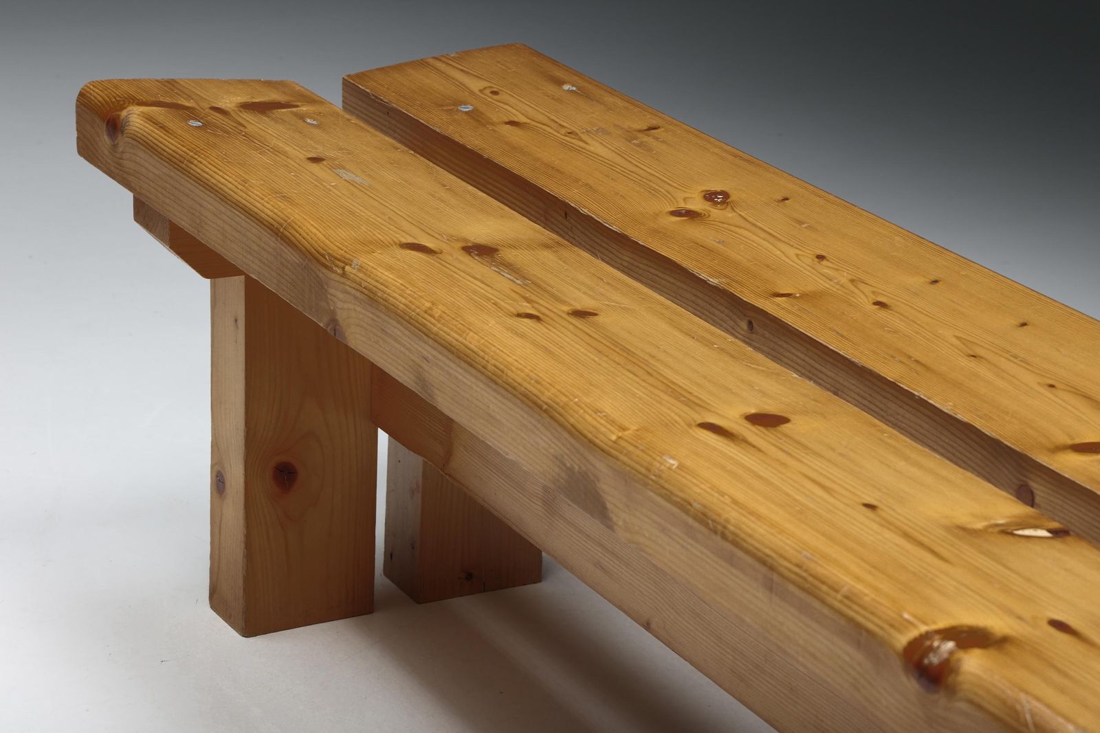 Les Arcs Bench With Backrest By Charlotte Perriand, France, 1970s photo buy