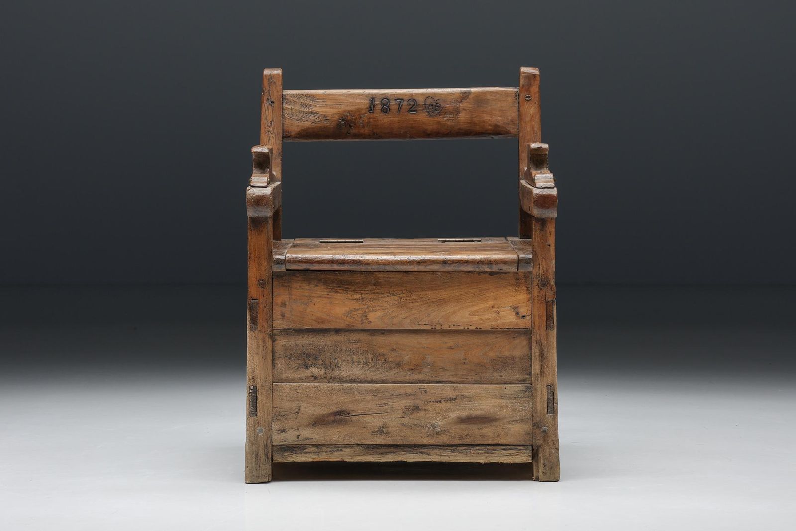 Wooden Armchair With Storing Space, France, 1872 photo for sale