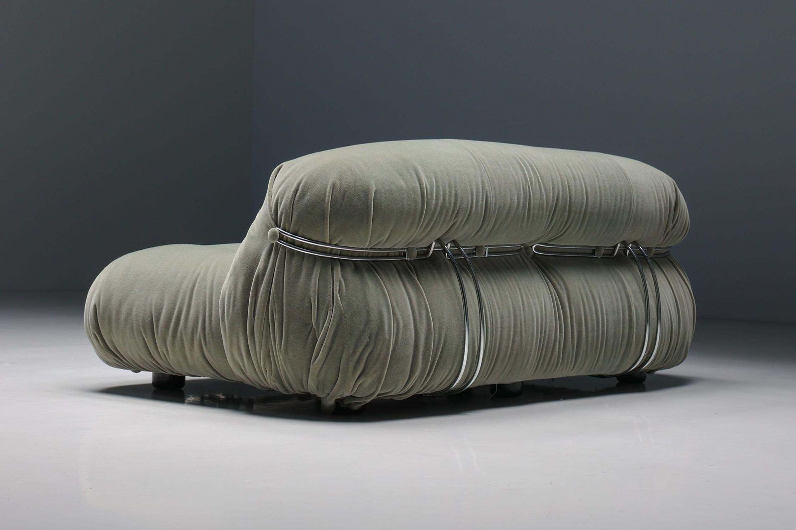 Soriana Two Seater By Afra & Tobia Scarpa For Cassina, Green Mohair photo for sale