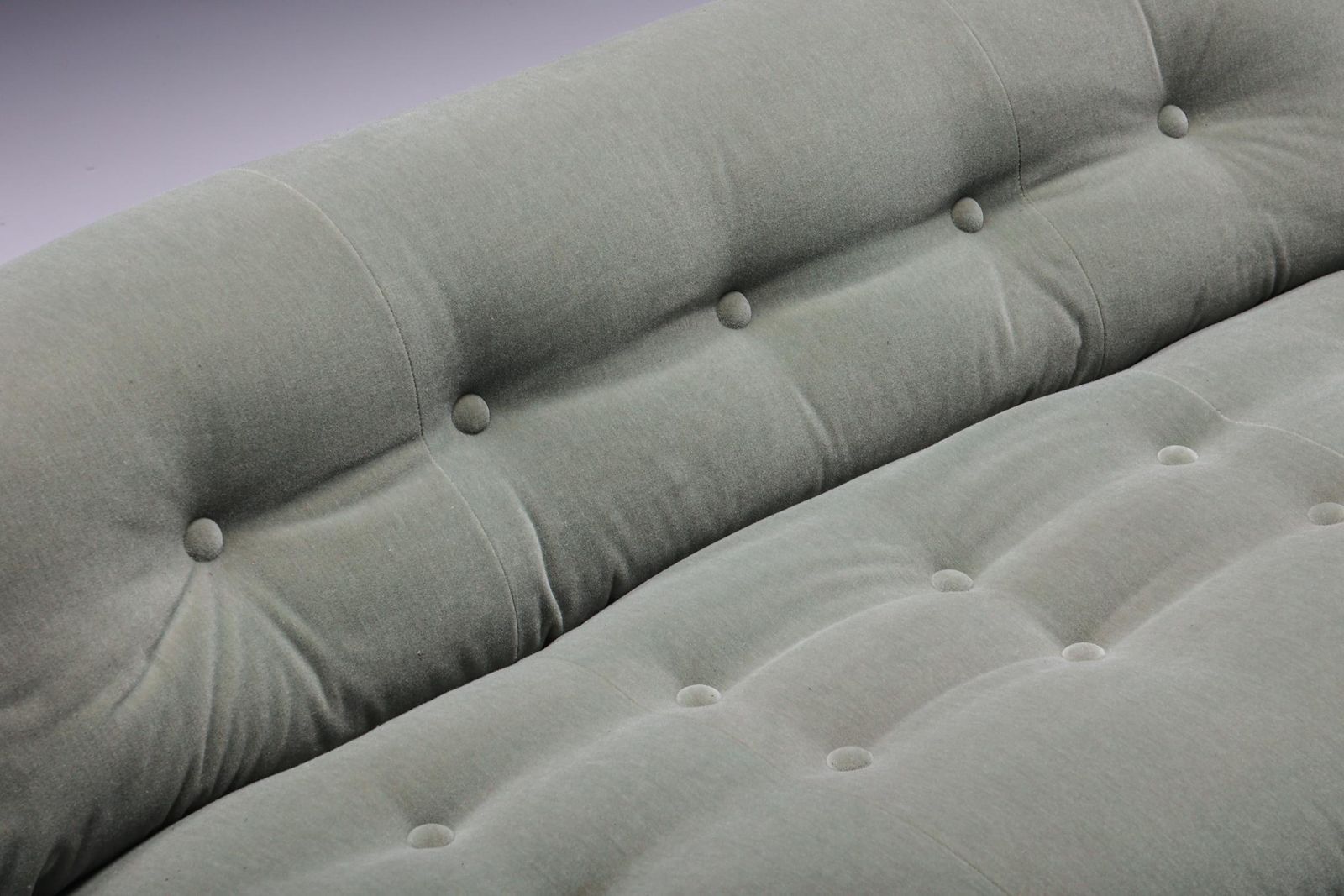 Furniture Soriana Two Seater By Afra & Tobia Scarpa For Cassina, Green Mohair photo