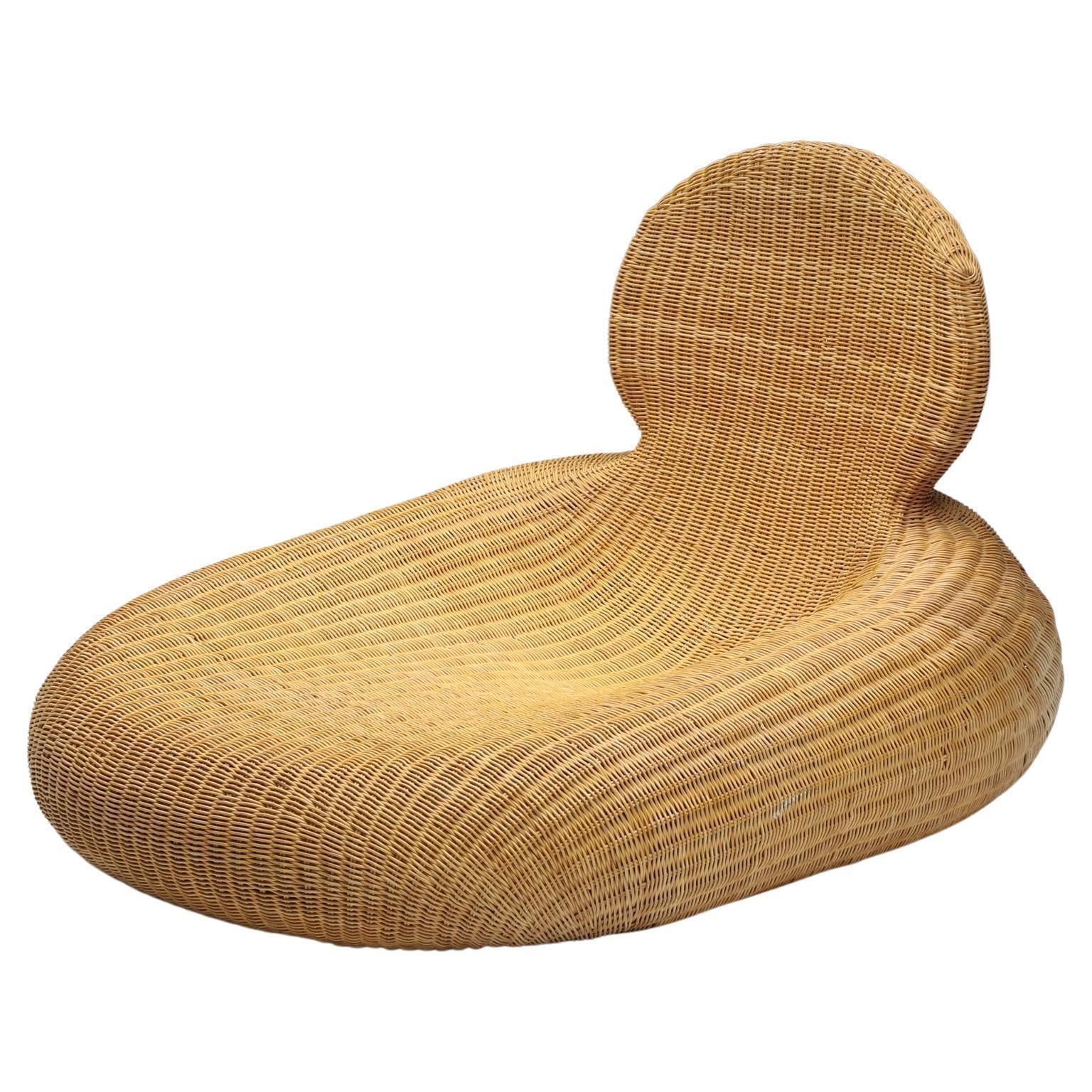 Ikea Produced Storvik Rattan Cane Wicker Lounge Chair By Carl öjerstam, 2000's
