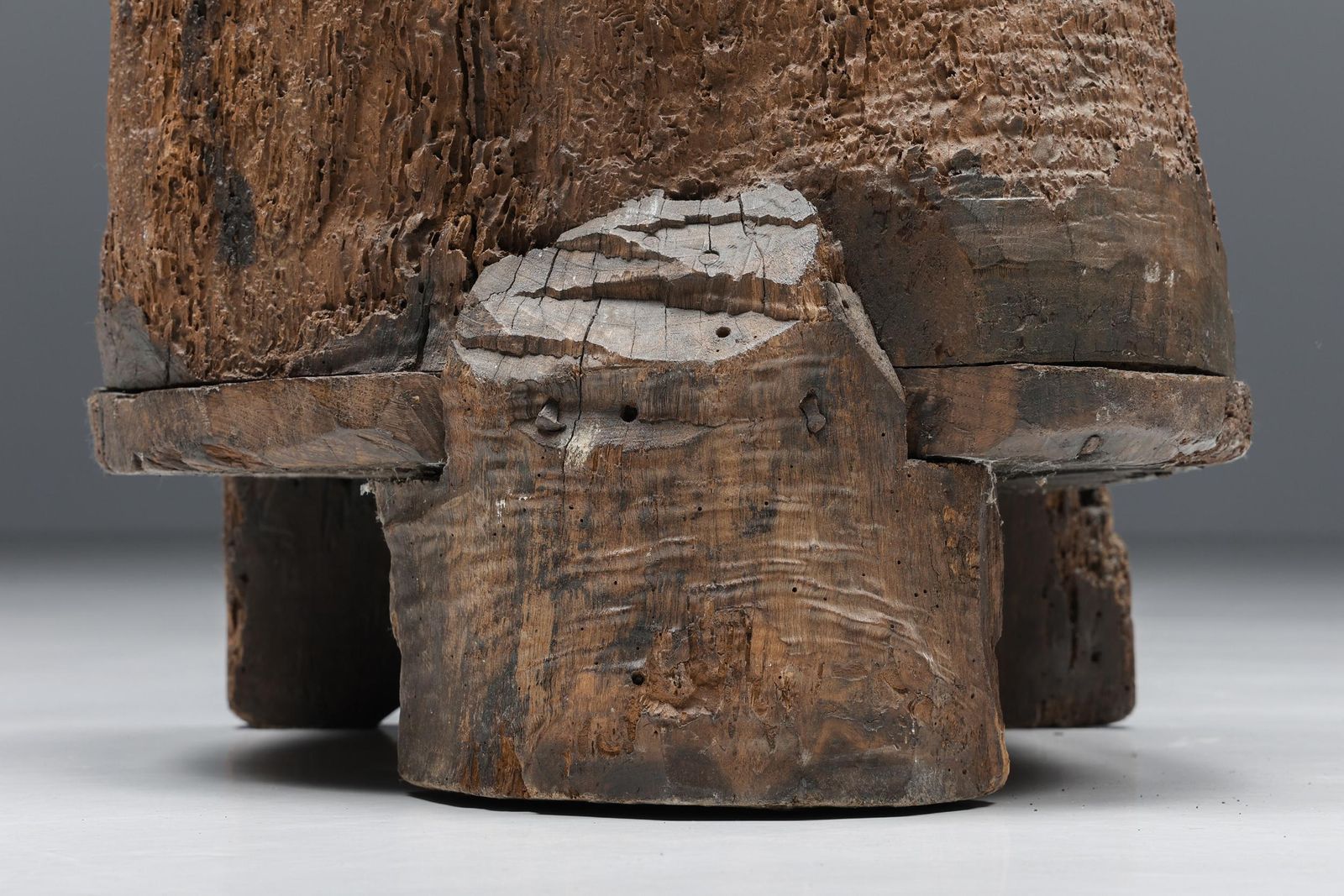 photo for sale Travail Populaire Folk Art Wabi Sabi Monoxylite Cupboard, 19th Century