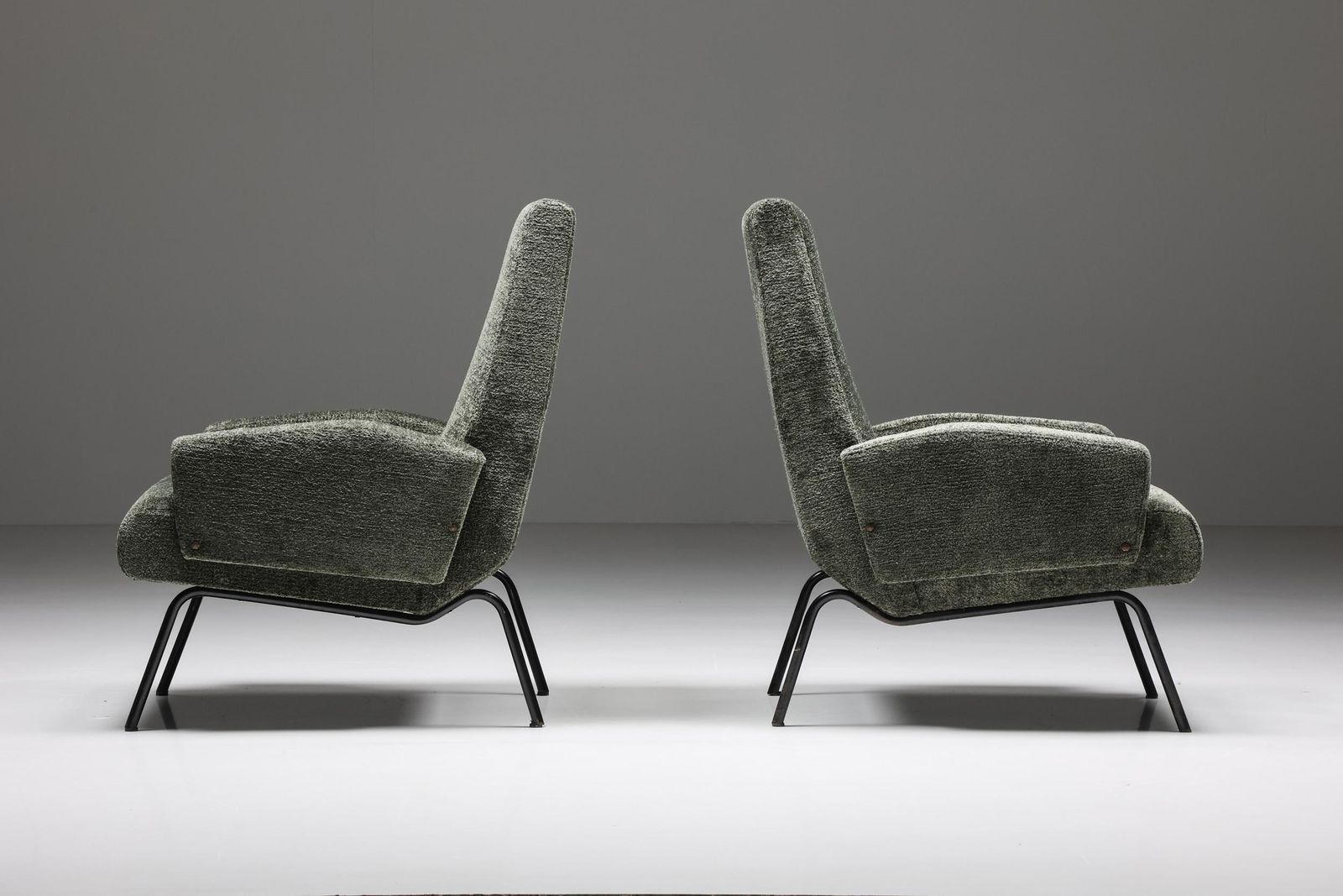 Mid Century Modern Italian Lounge Chairs In The Style Of Gastone Rinaldi, 1950's photo for sale