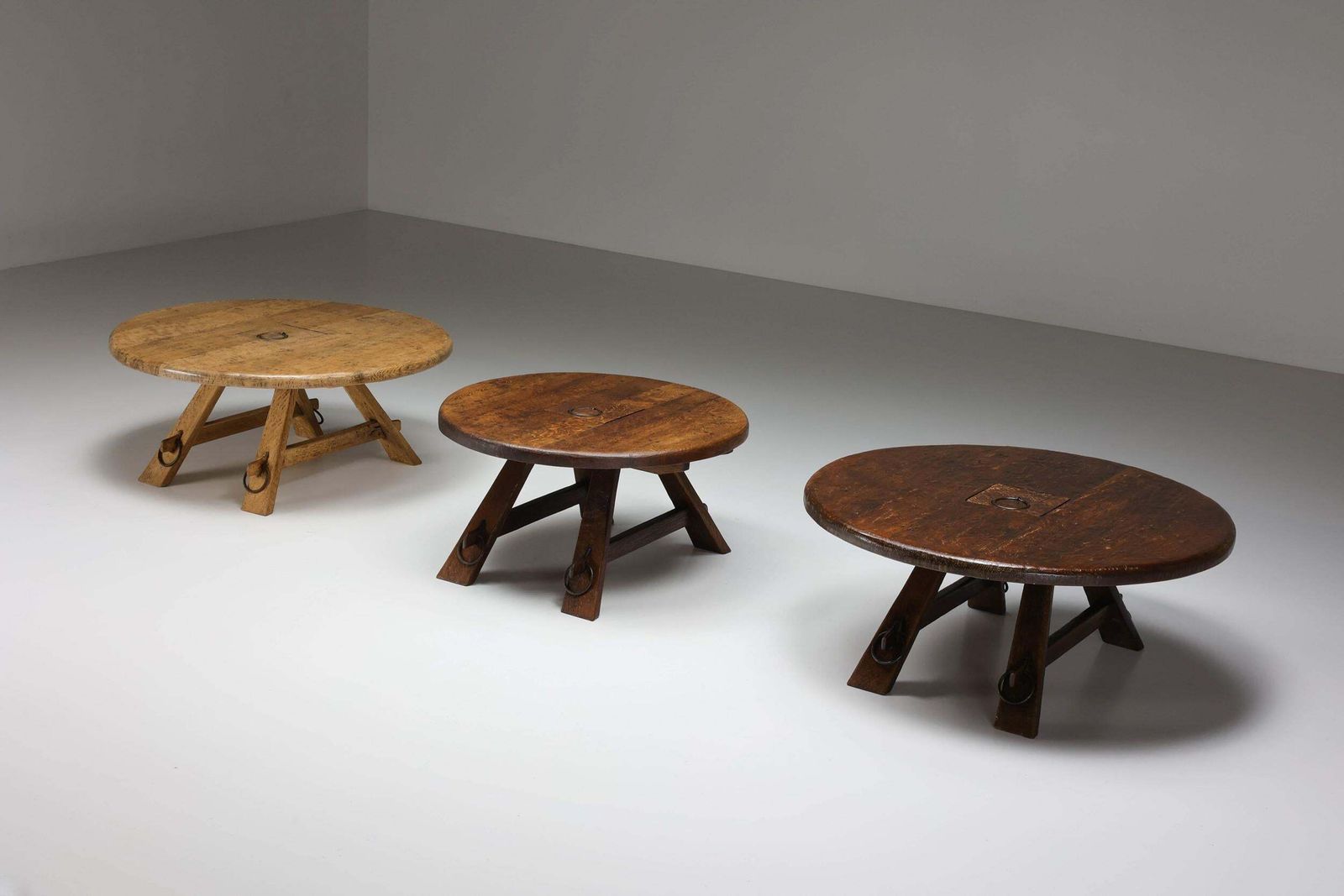 Furniture Round Rustic Coffee Table With Ring IV, France, 1960s photo