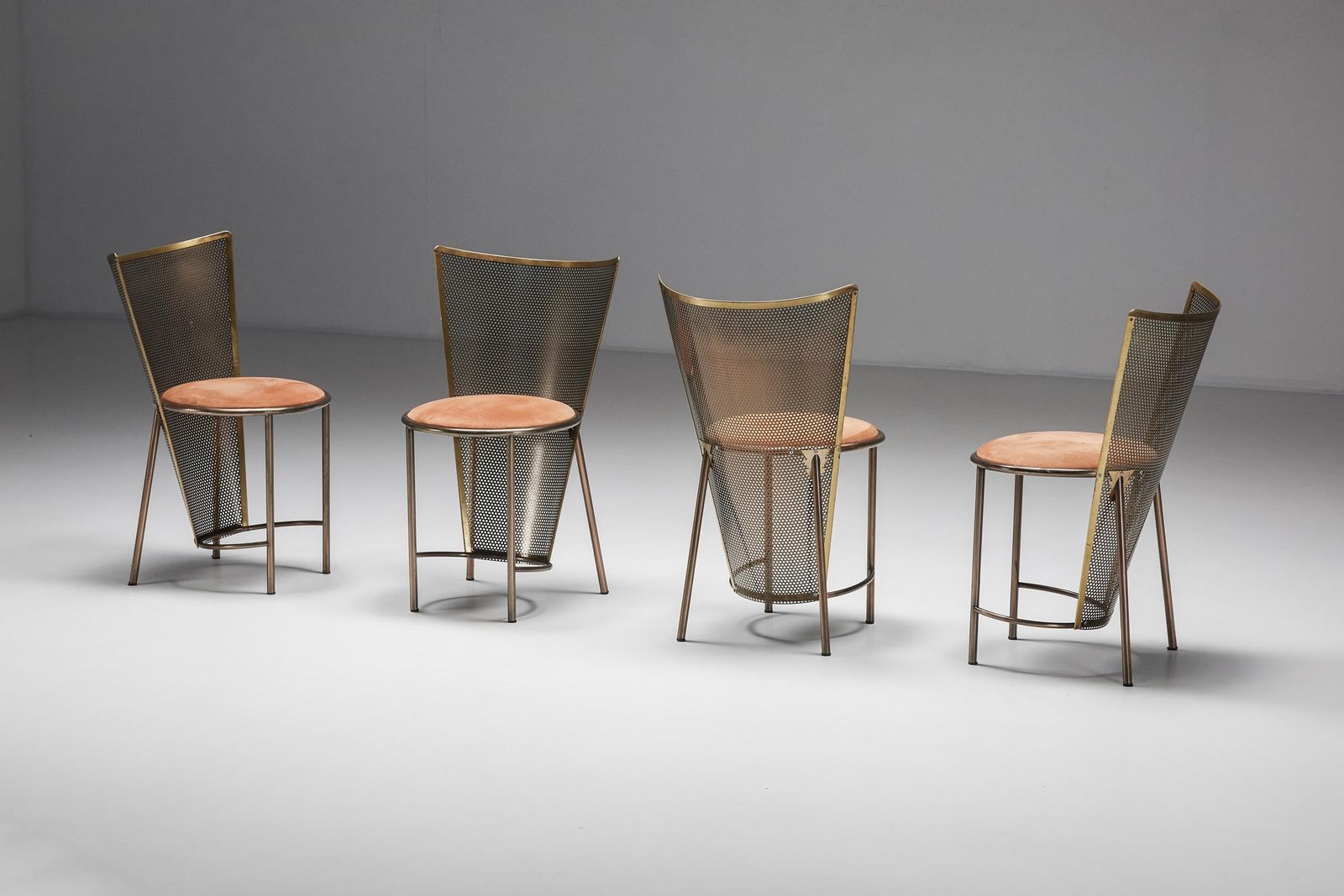 Post Modern Frans Van Praet '92 Brass Chairs, World Expo Belgian Pavillion photo Furniture