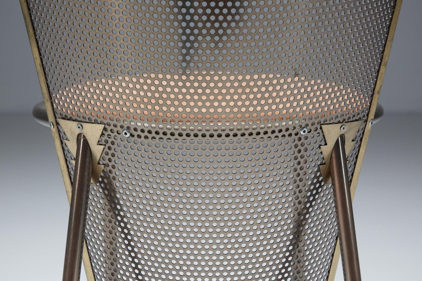 Furniture Post Modern Frans Van Praet '92 Brass Chairs, World Expo Belgian Pavillion photo