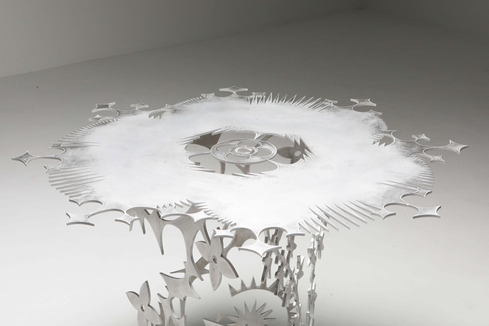 photo furniture 'Ornamentum 2' 6mm Lasered Aluminium Table Orson Van Beek & Quinten Mestdagh