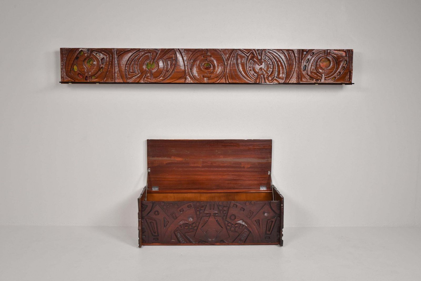 photo furniture S. Pinna Wooden Wall Piece Italian Mid Century