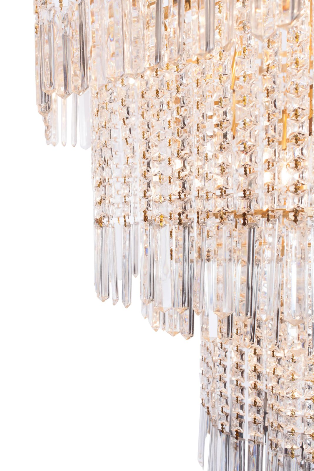 Regency Impressive Brass And Glass Chandelier, Italy, 1950s photo 4749.0