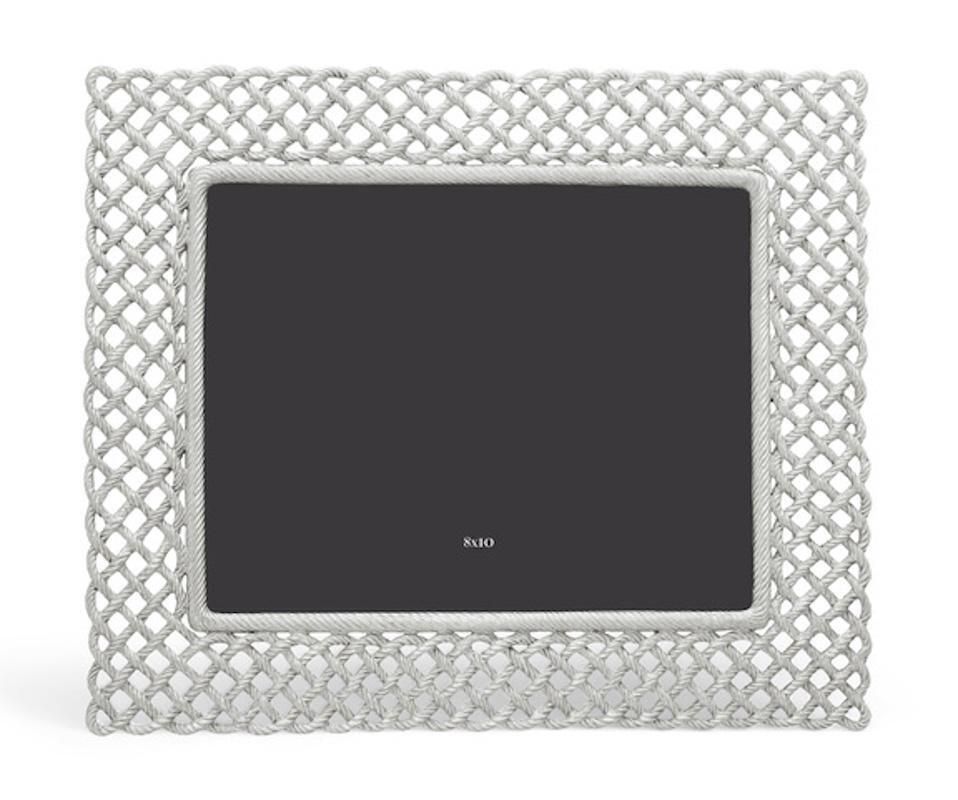 Love Knot Photo Frame In Silver Metal, Large Size Model. photo Home Decor