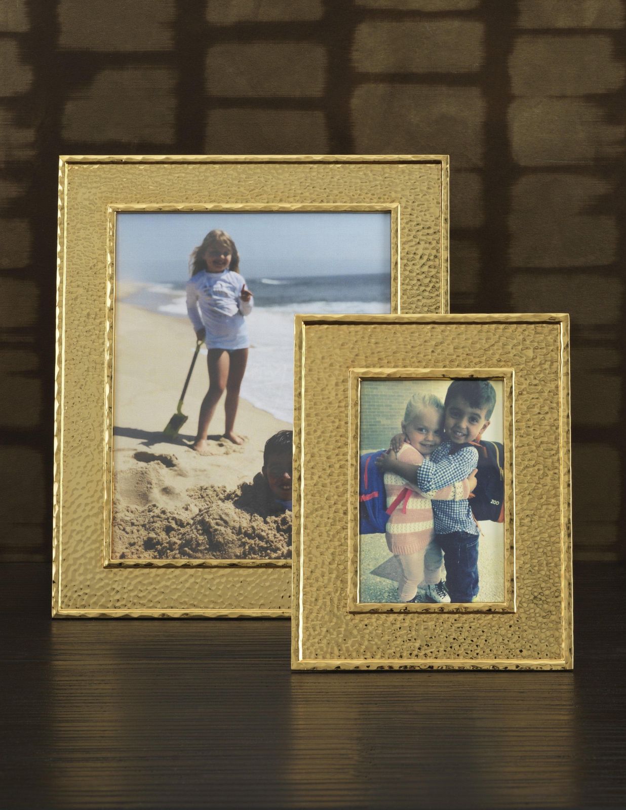 Contemporary Hammered Metal And Gold Medium Photo Frame. photo 640.66