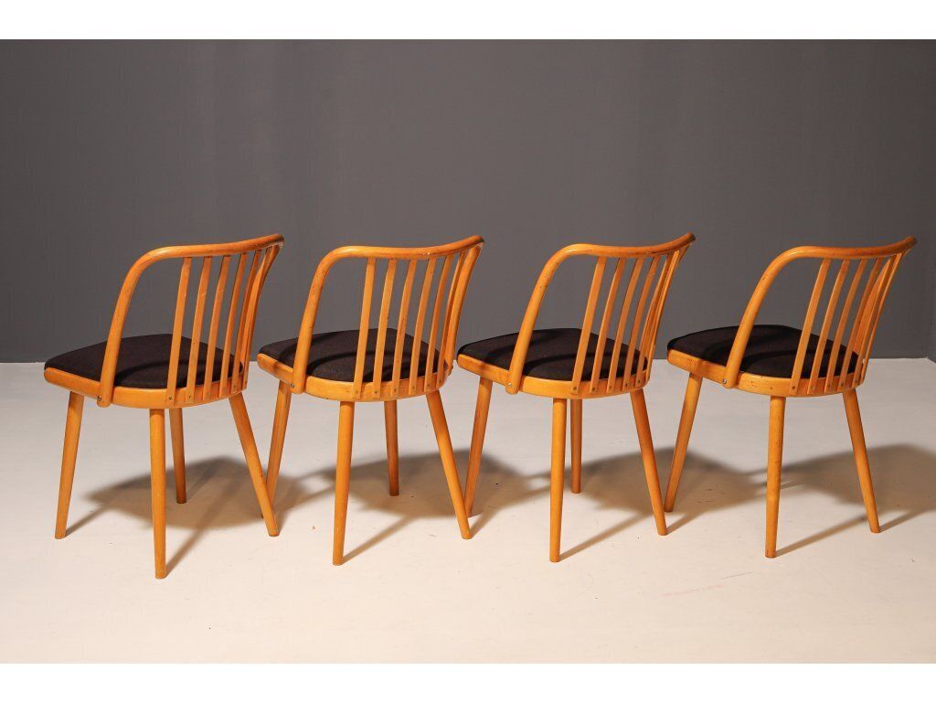 photo for sale Set Of Four Wooden Chairs | Antonín šuman, 20th Century