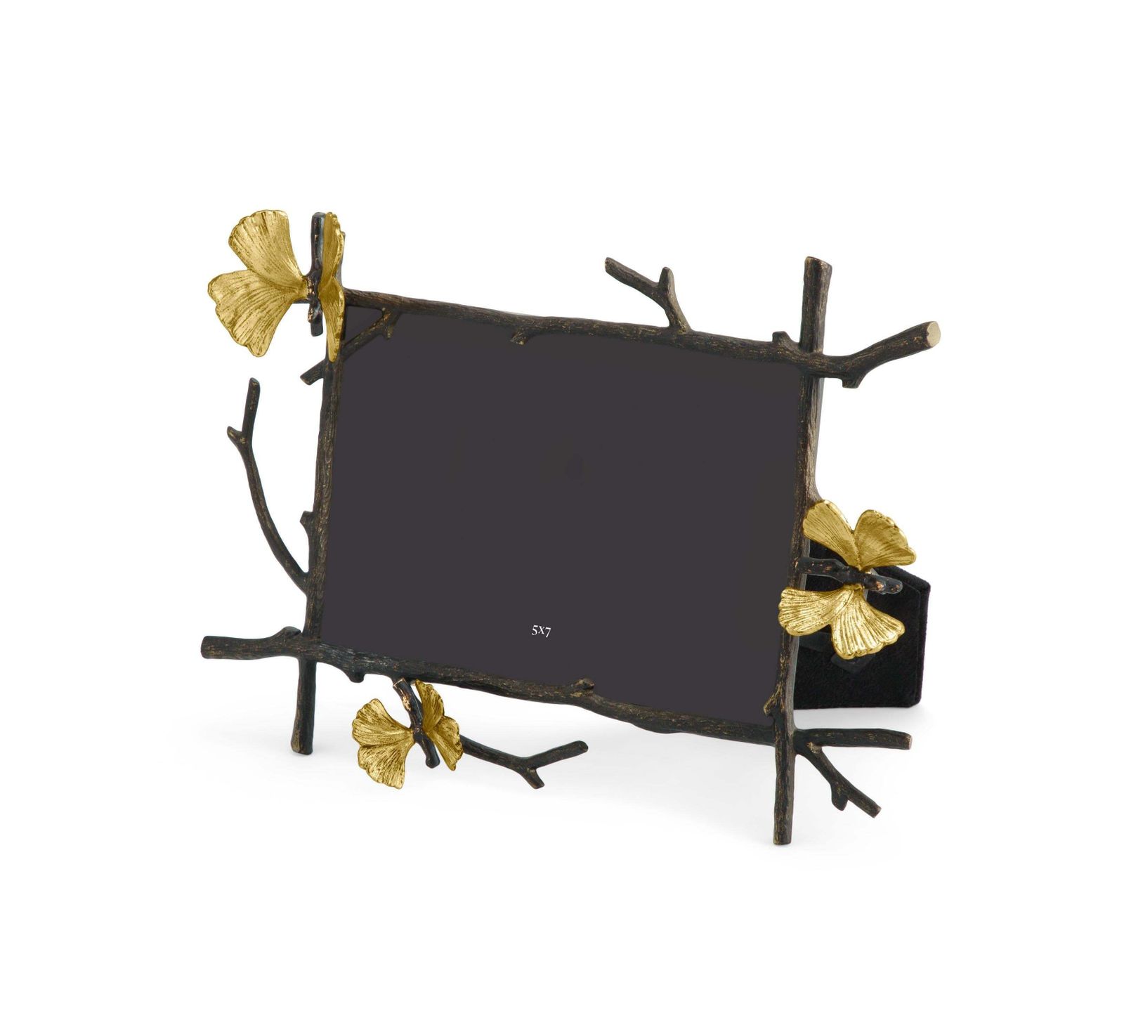 Frame With Ginkgo And Butterfly Motifs In High Quality Oxidised And Gilded Metal photo vinterior
