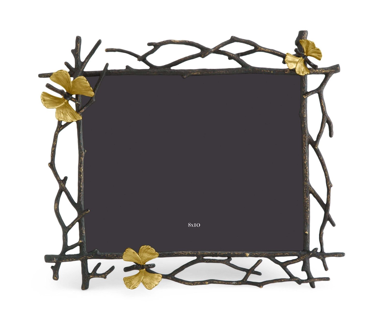 Frame With Ginkgo And Butterfly Motifs In Oxidised And Gilded Metal. photo for sale
