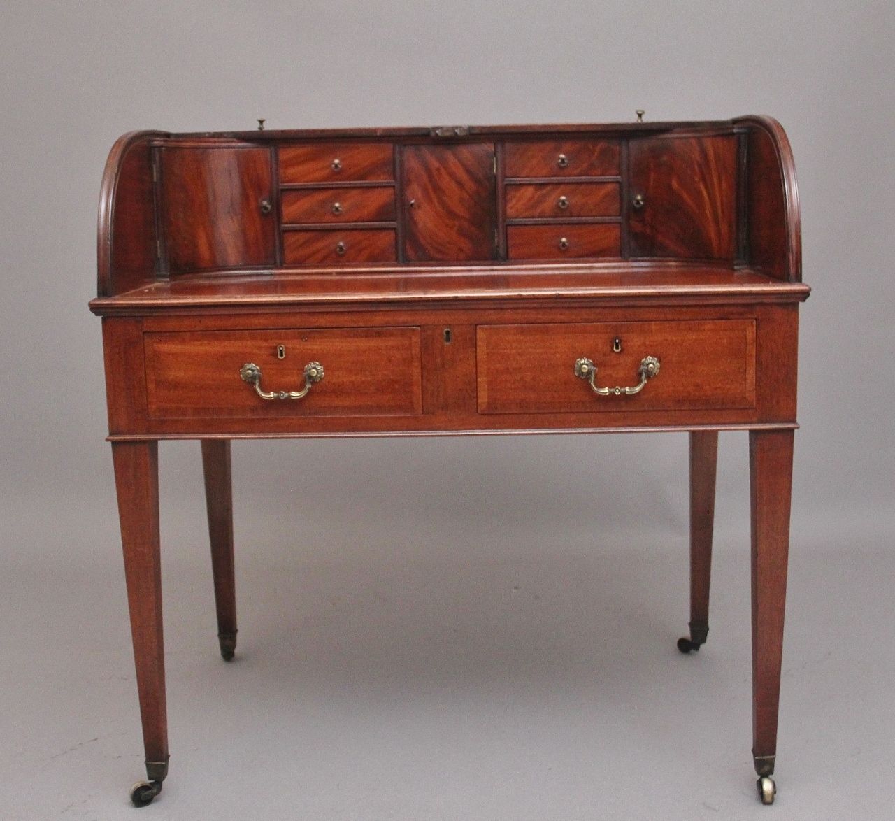 Early 19th Century Mahogany Tambour Desk photo for sale