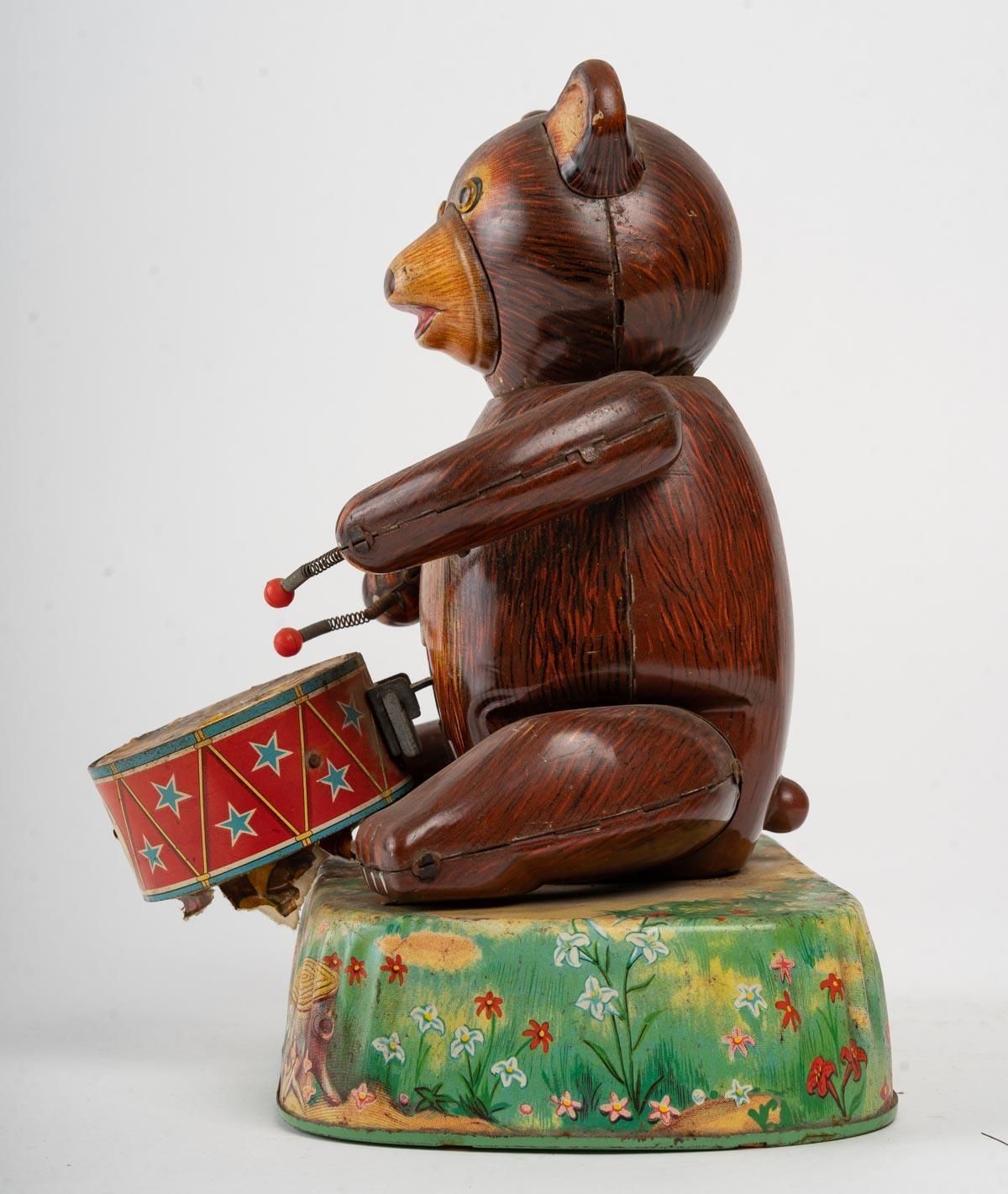 Tin Toy, Bear With Tambourine photo Home Decor