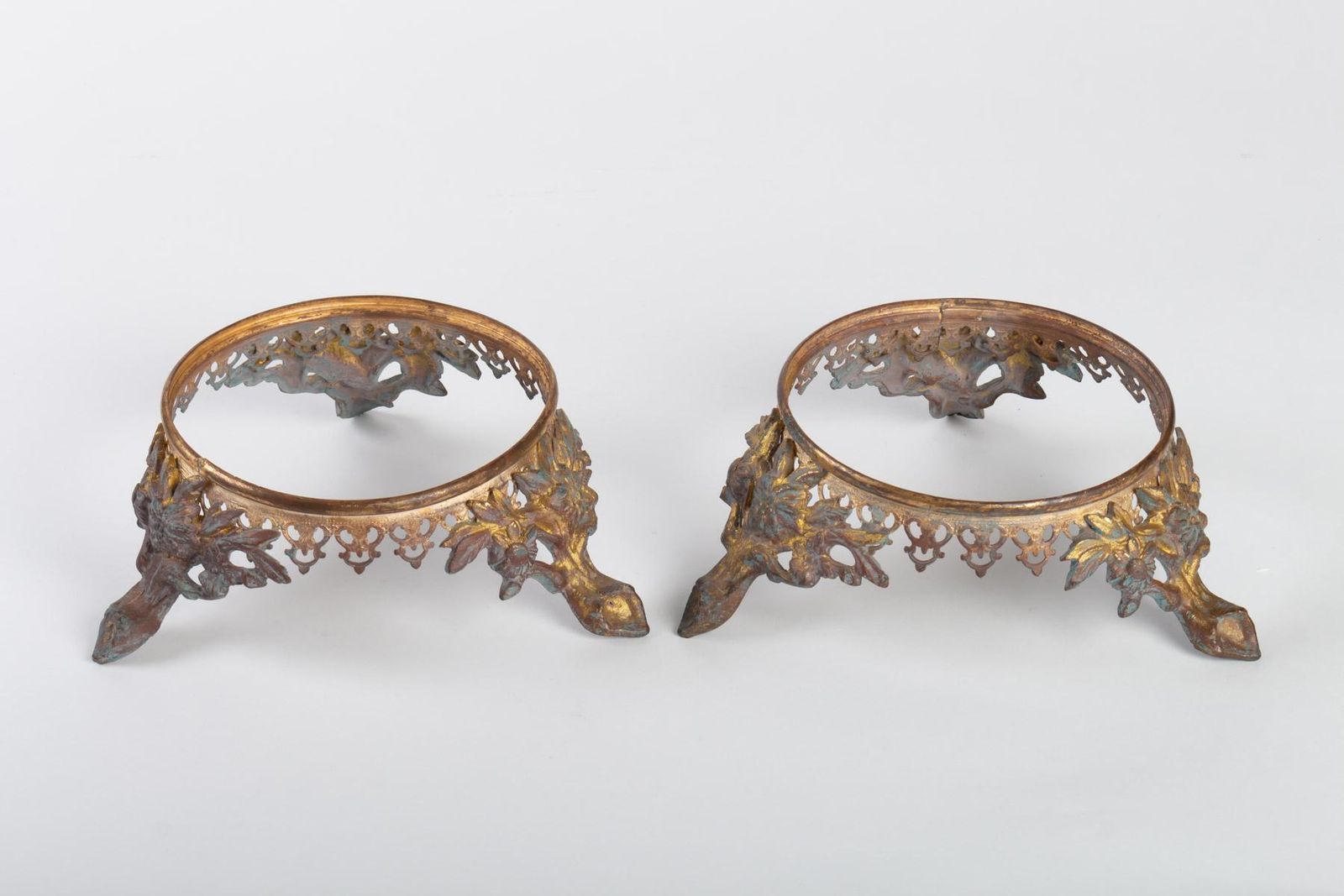 Pair Of Gilt Bronze Bases, 19th Century, Napoleon III Period photo furniture