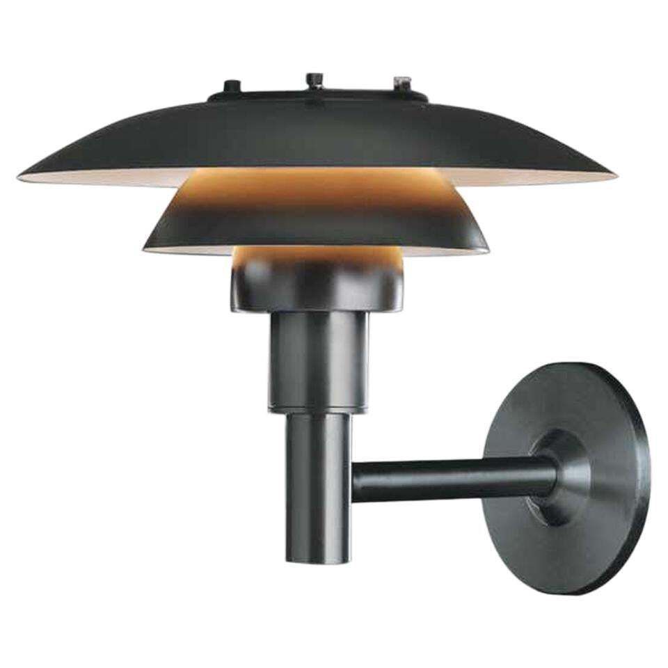 Louis Poulsen, Outdoor Wall Lamp In Black By Poul Henningsen