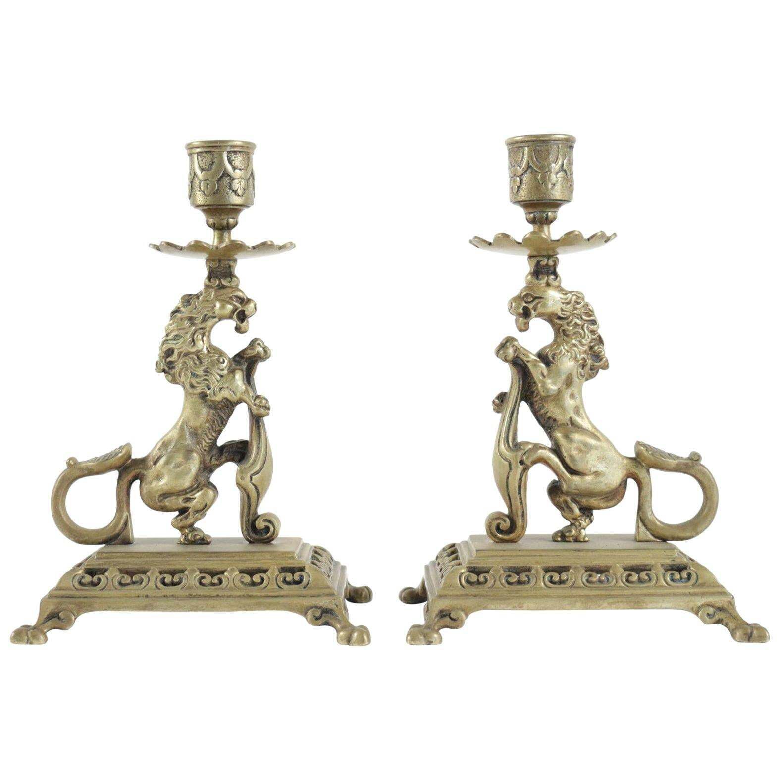 Pair Of Candlesticks From The 19th Century In Bronze, Napoeon III Period