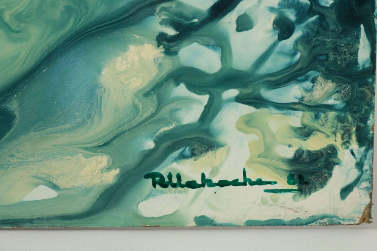 Contemporary Abstract Art Dated 1982 Signature Illegible, Painting On Hardboard photo 1369.0
