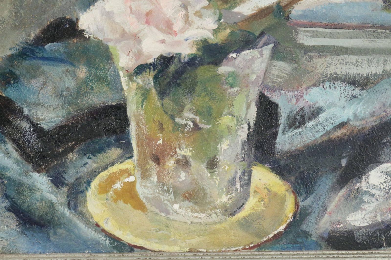 Painting On Wood 20th Century Of A Bouquet Of Flowers In Front Of A Mirror photo furniture