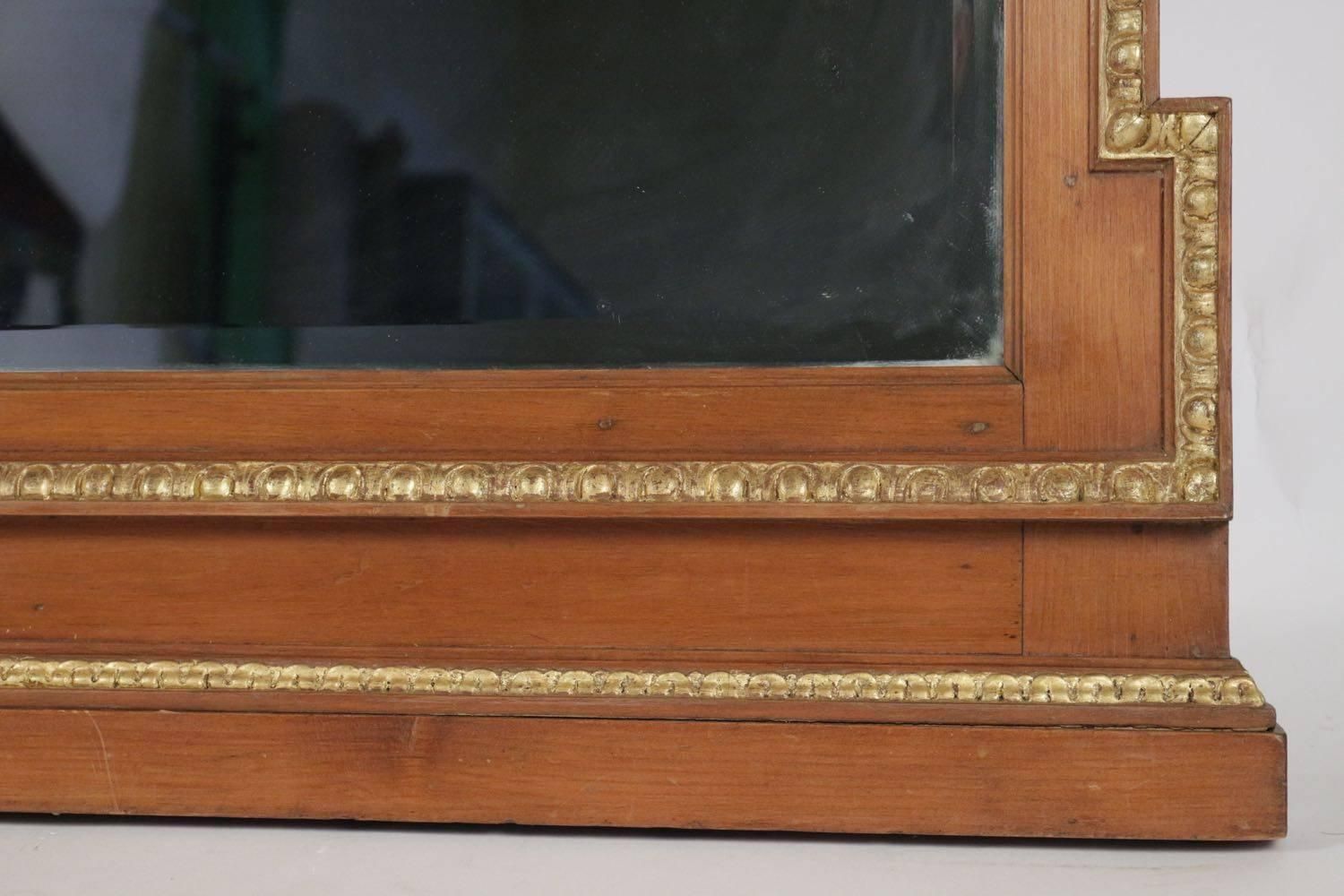 19th Century Neoclassical Mirror In Gold Giltwood And Gesso, Antique photo vinterior