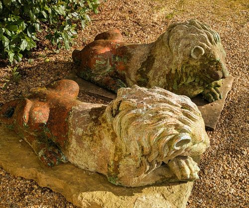 Fabulous Pair Of Italian Terracotta Garden Lions photo for sale
