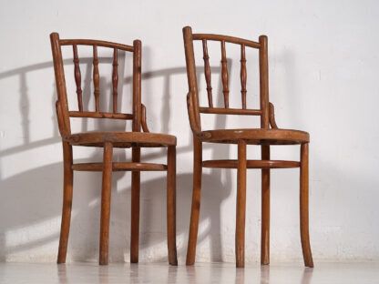 Antique Thonet Chairs With Engraved Seat (C.1920). Set Of Two Pieces #1 photo furniture