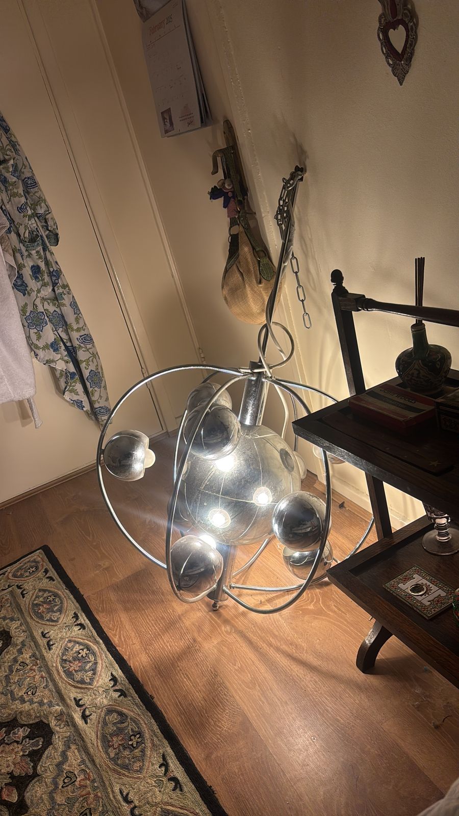 Goffredo Reggiani Italian Satellite Sputnik Chandelier, Chrome 1970s photo furniture