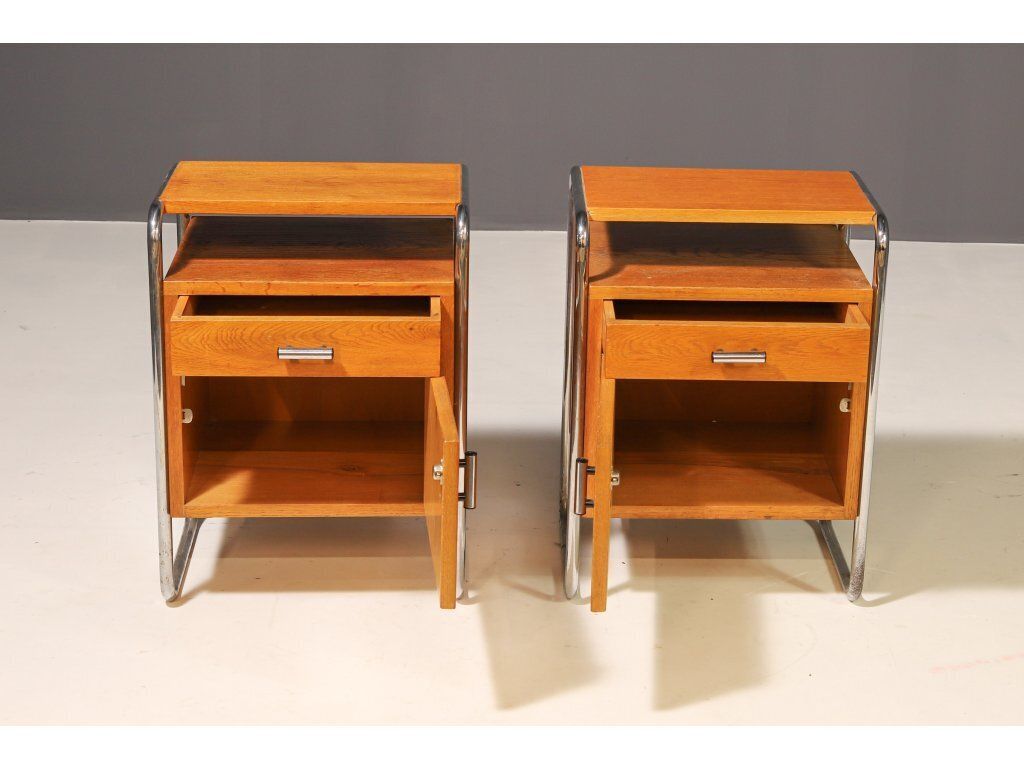 Pair Of Functionalist Nightstands | 1930s–1940s photo for sale