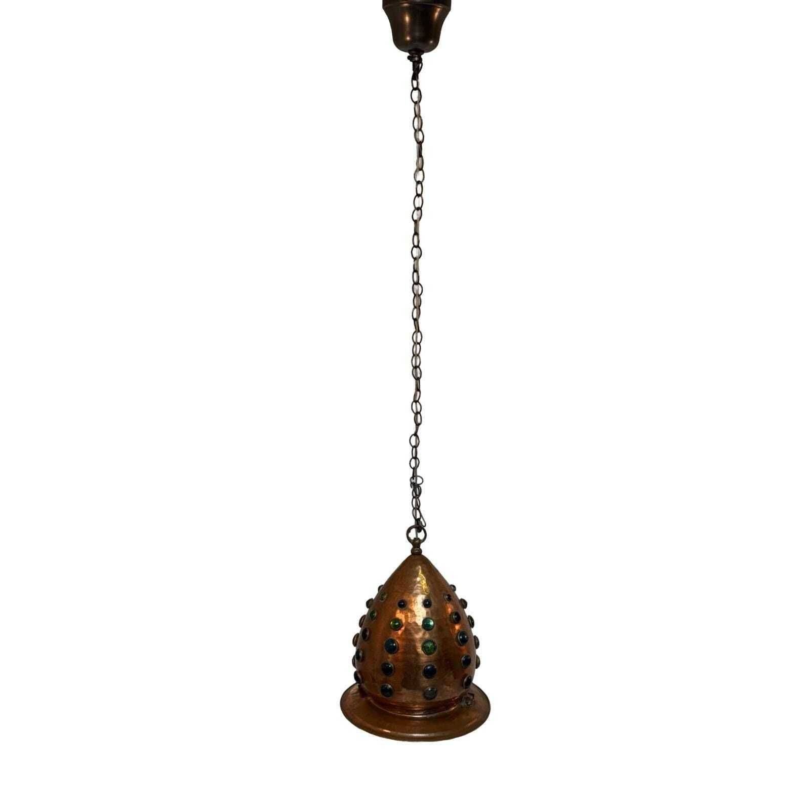 Vintage   Xl Hanging Pedant From Copper And Glass With A Long Chain   In The Style Of Nanny Still, Raak   Contemporary Arabic photo Lighting