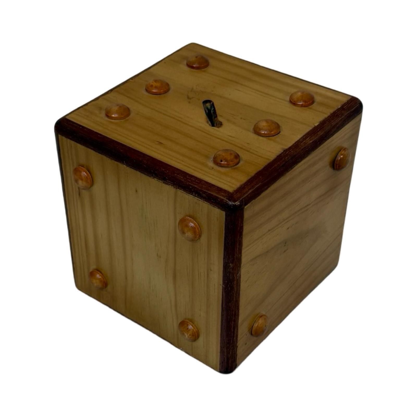 Piggy / Savings Bank   Handmade, Ca. 1990's   In The Shape Of A Die (Dice)   First Deposit Is On Us! photo for sale
