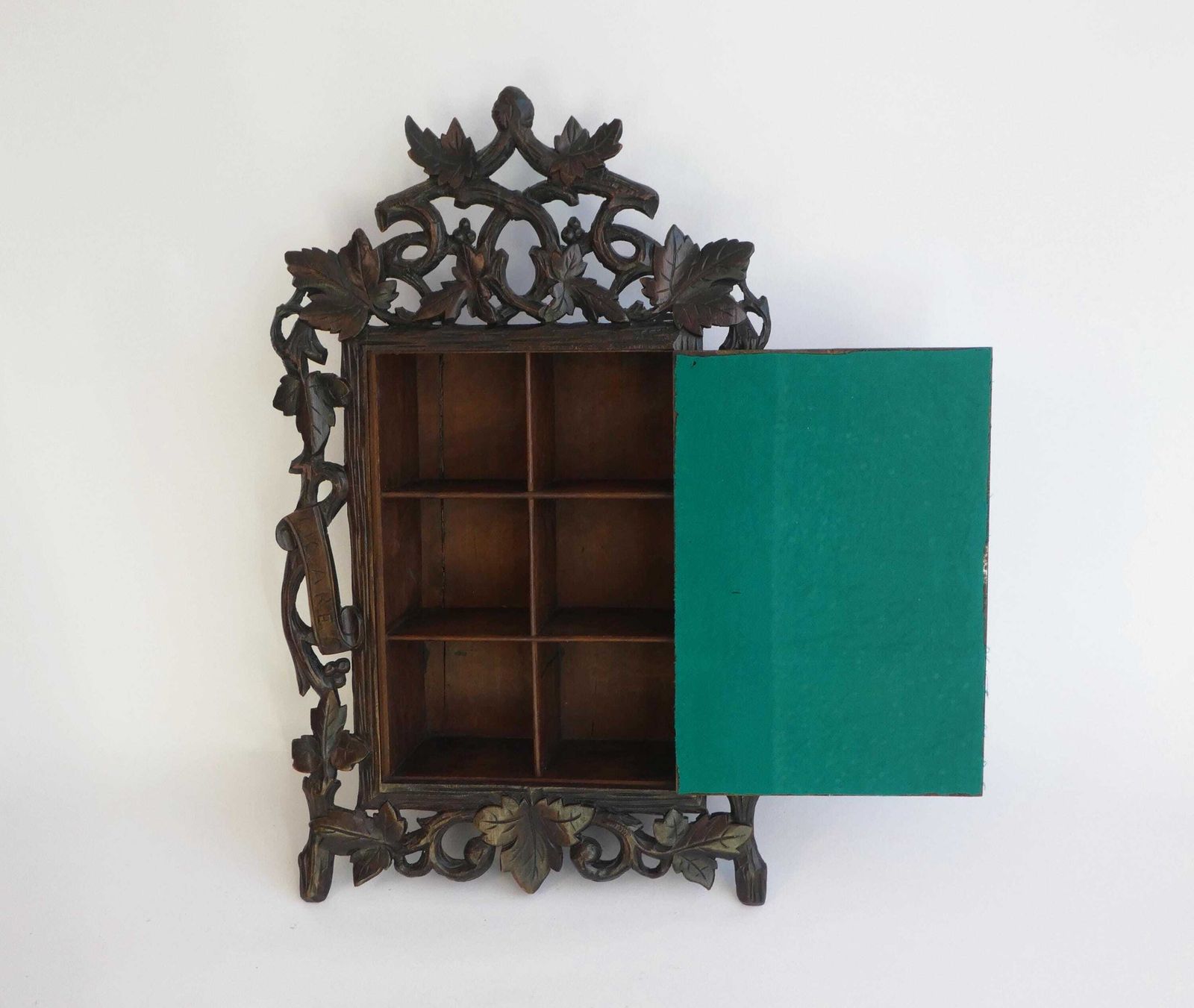 photo furniture Antique Neo Renaissance Style Ornate Wooden Wall Cabinet, French Carved Apothecary With Greek Goddess, Medicine Cabinet